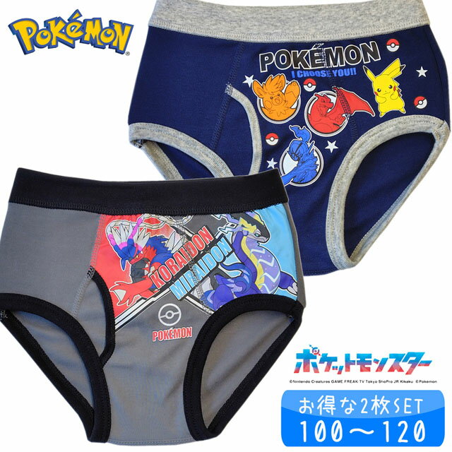 Pokemon Kids Briefs Set of 2 Color Briefs Pokemon Boys Boys Boys Children Underwear Pants [Mail Delivery Product] inn09