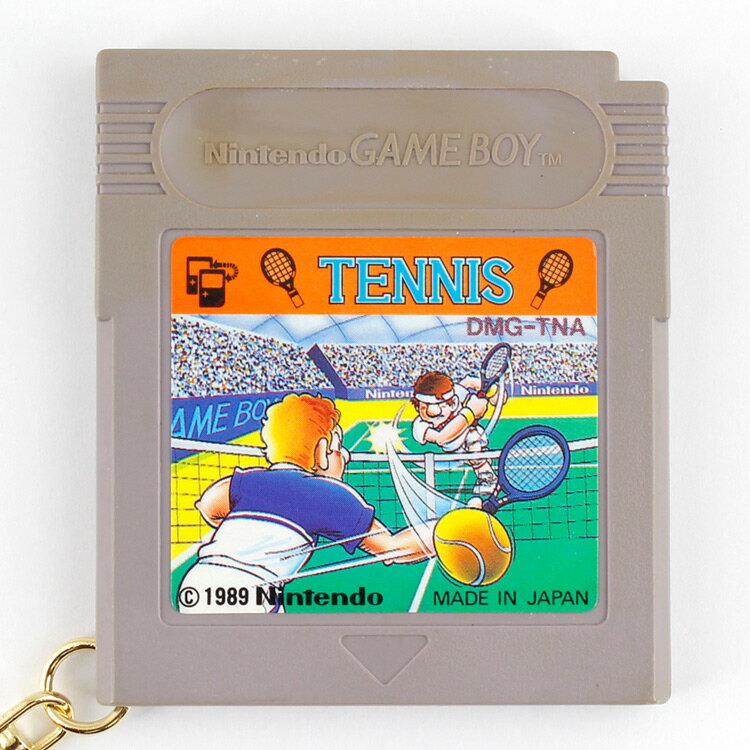 Llavero de software de juego basura "TENNIS" Tamaño de casete: Alto 6,5 x Ancho 5,8 x Grosor 0,8 cm Anillo de plástico Game Boy GAME BOY