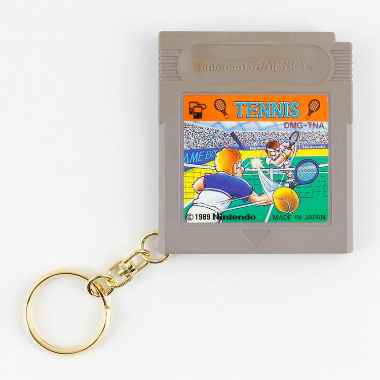 Llavero de software de juego basura "TENNIS" Tamaño de casete: Alto 6,5 x Ancho 5,8 x Grosor 0,8 cm Anillo de plástico Game Boy GAME BOY