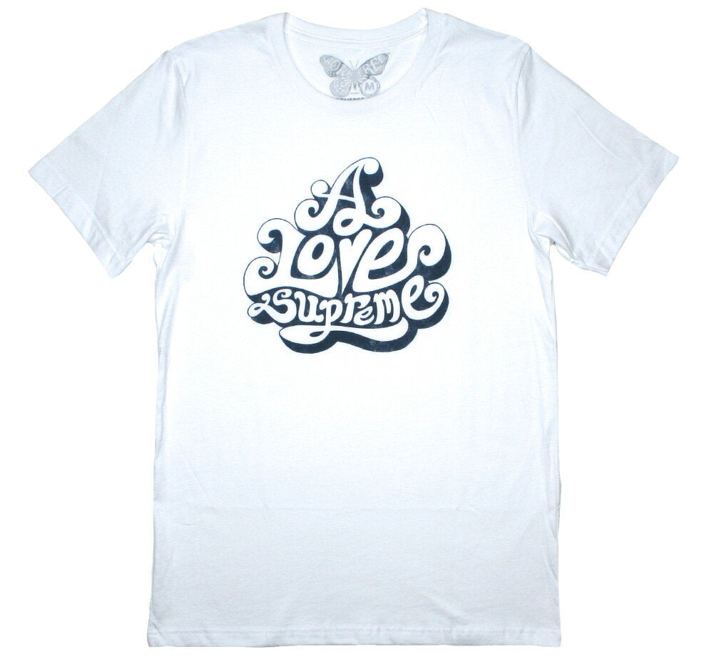 [Worn Free] John Coltrane / A Love Supreme Logo Tee 1 (White) - [Worn Free] John Coltrane T-shirt