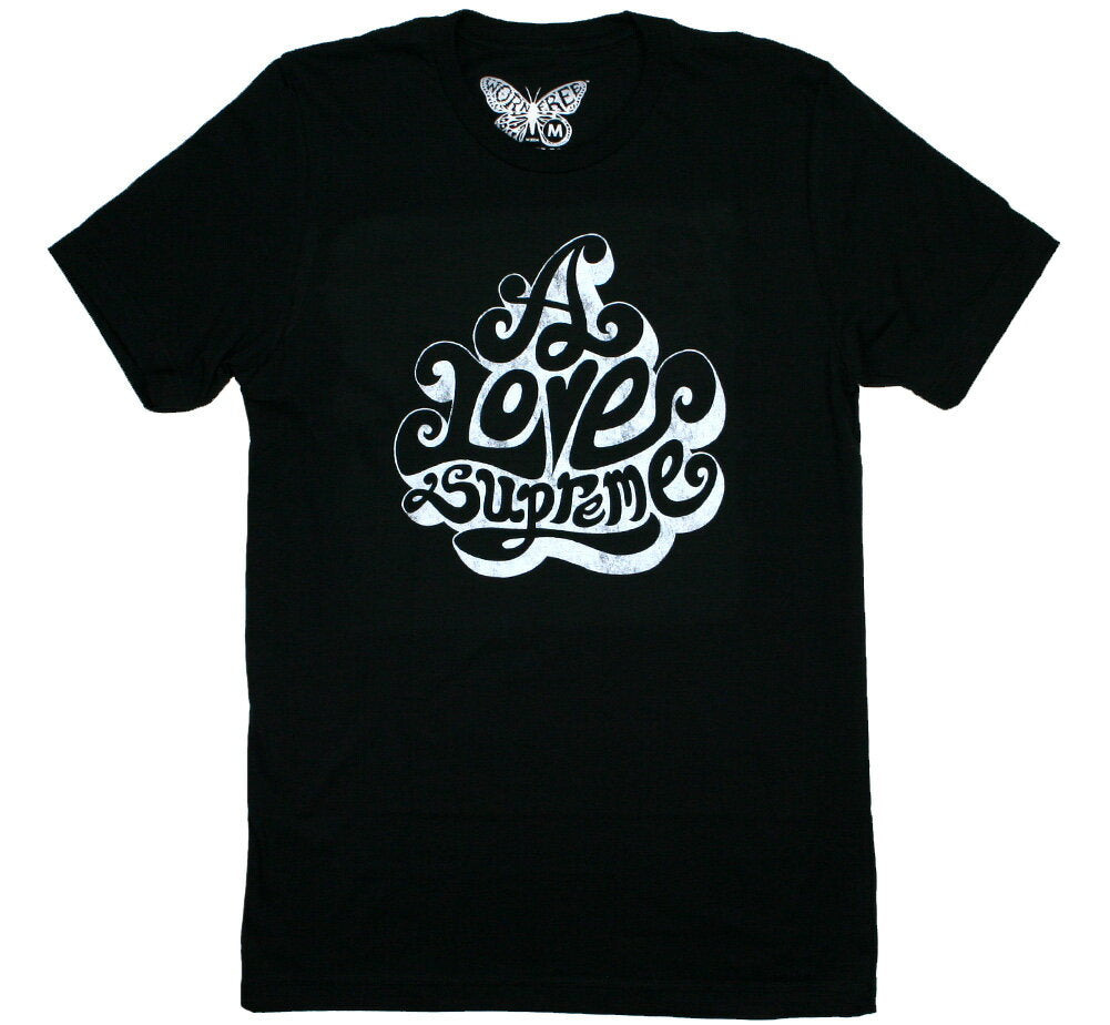 [Worn Free] John Coltrane / A Love Supreme Logo Tee 2 (Black) - [Worn Free] John Coltrane T-shirt