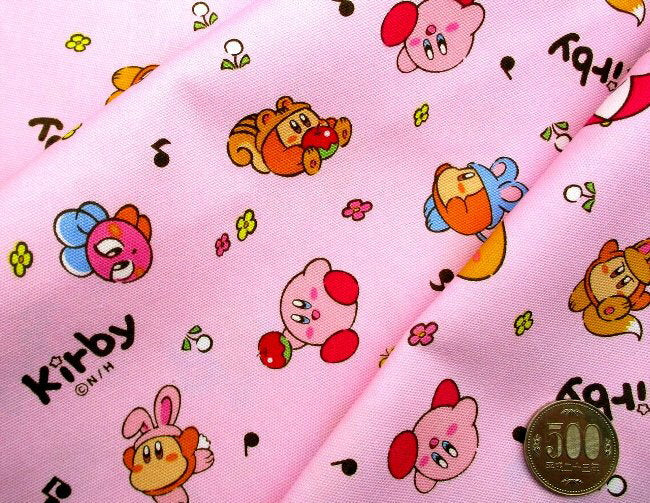 Character Fabric Fabric Kirby of the Stars (Kirby) (Pink) Pattern number 3 Oxford (100% cotton) Fabric width - approx. 108cm (Kirby Kirby Kirby Kirby)