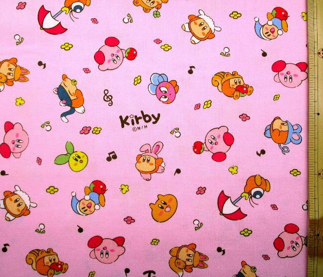 Character Fabric Fabric Kirby of the Stars (Kirby) (Pink) Pattern number 3 Oxford (100% cotton) Fabric width - approx. 108cm (Kirby Kirby Kirby Kirby)