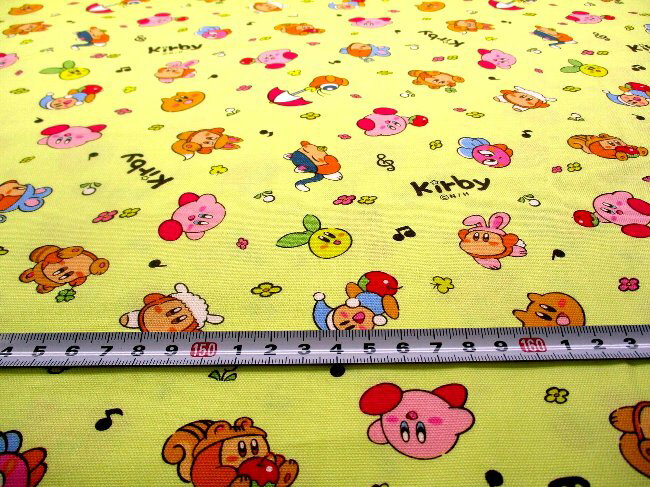 Character Fabric Fabric Kirby of the Stars (Kirby) (Yellow Yellow) Pattern number 3 Oxford (100% cotton) Fabric width - approx. 108cm (Kirby Kirby Kirby Kirby)