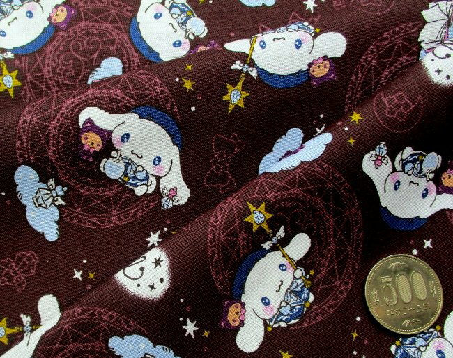 <★Low only a few left due to discontinuation> Character Fabric Cloth Cinnamoroll (brown) Pattern number 51 Sheeting (100% cotton) Fabric width - approx. 104cm (Cinnamon Cinnamon Roll Shinamon Sanrio Bra