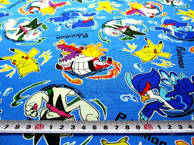 "If the current stock runs out, we expect to arrive around the end of March" Character Fabric: Pokémon (blue) Pattern number: 135 (2025) Oxford (100% cotton) Fabric width: Approximately 108cm (Pokémon Monster Mons)