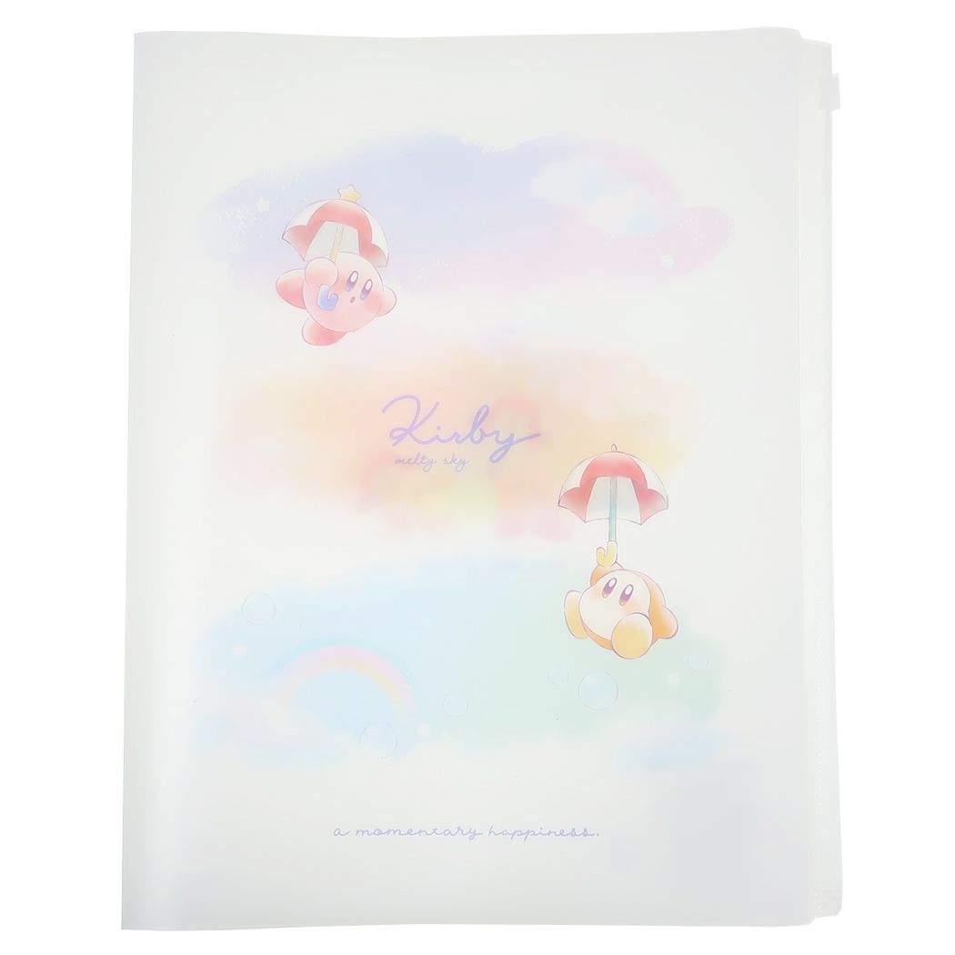 Kirby of Stars Pocket File 6 Pocket Clear File with Zip, A4 MELTY SKY New School Kamio Japan Zip Zip, New School Preparation Stationery, Cute Character Goods, Cinema Collectible