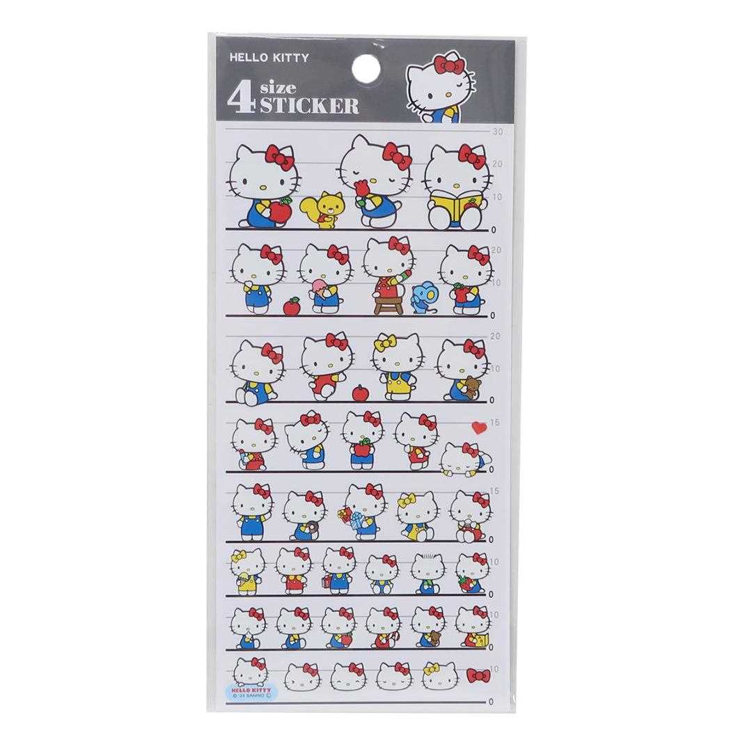 Hello Kitty sticker sheet 4 size stickers 4SIZE STICKER Sanrio Kamio Japan Notebook Deco Character Goods Mail-order Cinema Collection