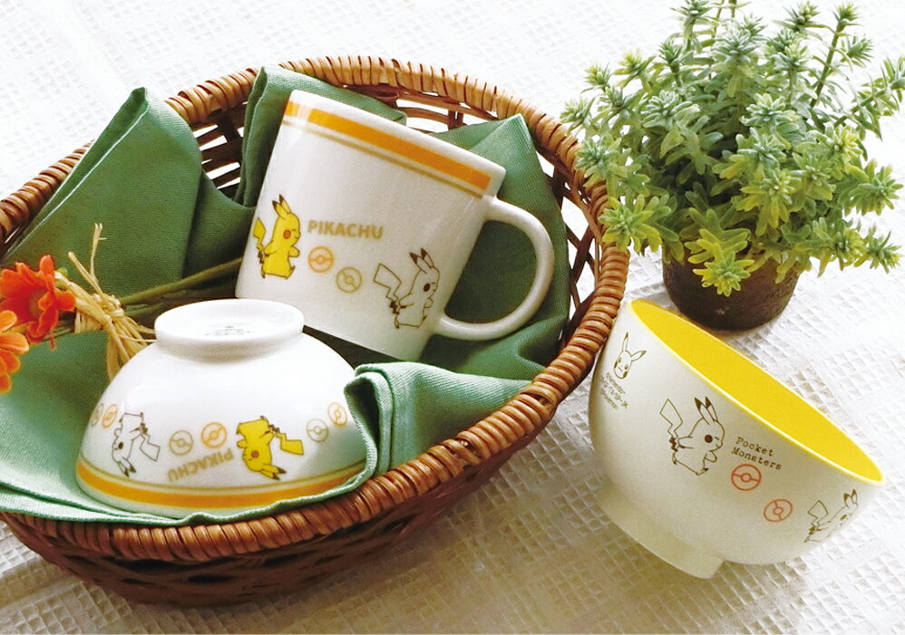 ＼Super SALE special price + coupon available／[Pokemon Simple Tea Bowl M] Pokemon Pikachu Hogator Quass Meowha Tableware Boys Toddlers Kindergarten Children Children Elementary school students Cute Game