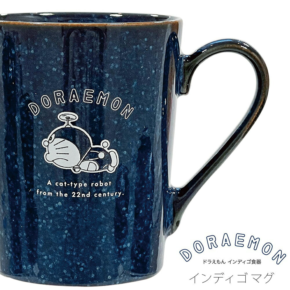 Limited sale 10% OFF coupon now available ★ Mug [Doraemon Indigo Mug] Adult doraemon Simple Tableware Made in Japan [Kimjeong Pottery]