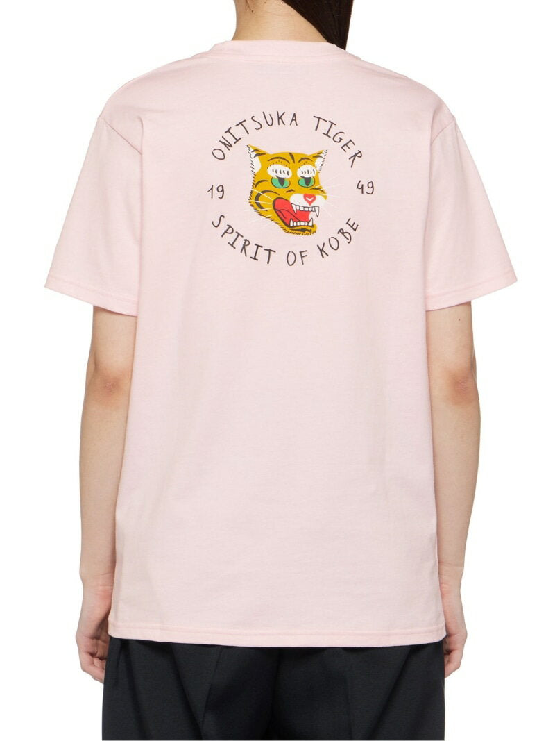 (U) [Official Shop] GRAPHIC TEE Onitsuka Tiger Tops Cut and Sew T-shirt Pink White Black [Free Shipping] [Rakuten Fashion]