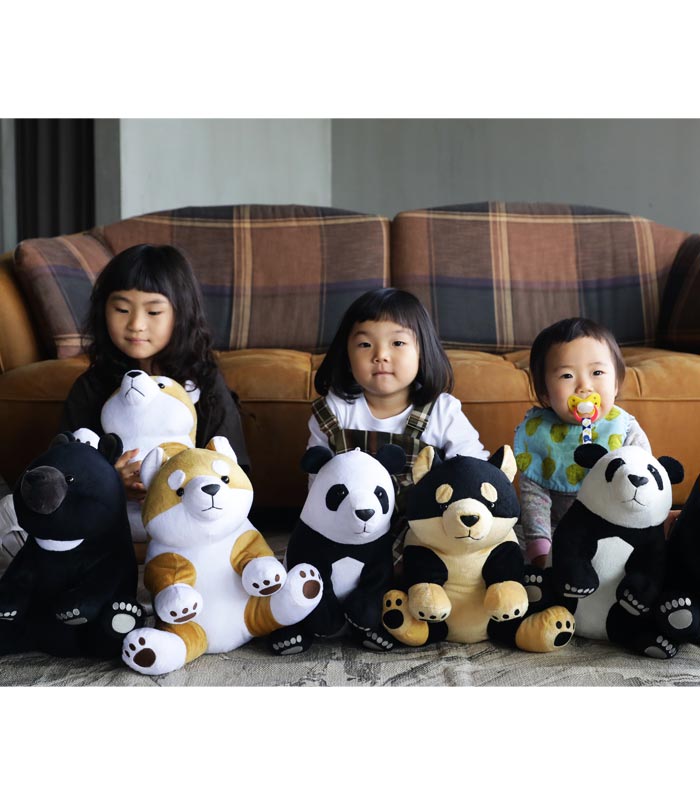 Stuffed animal blanket [ZOO ZOO NAP] Blanket Plush 70 x 100cm Nap Outings Knee blanket Blanket Baby Body pillow Cushion Cute Bear Panda Shiba Inu Goods Black Shiba Baby gift Children