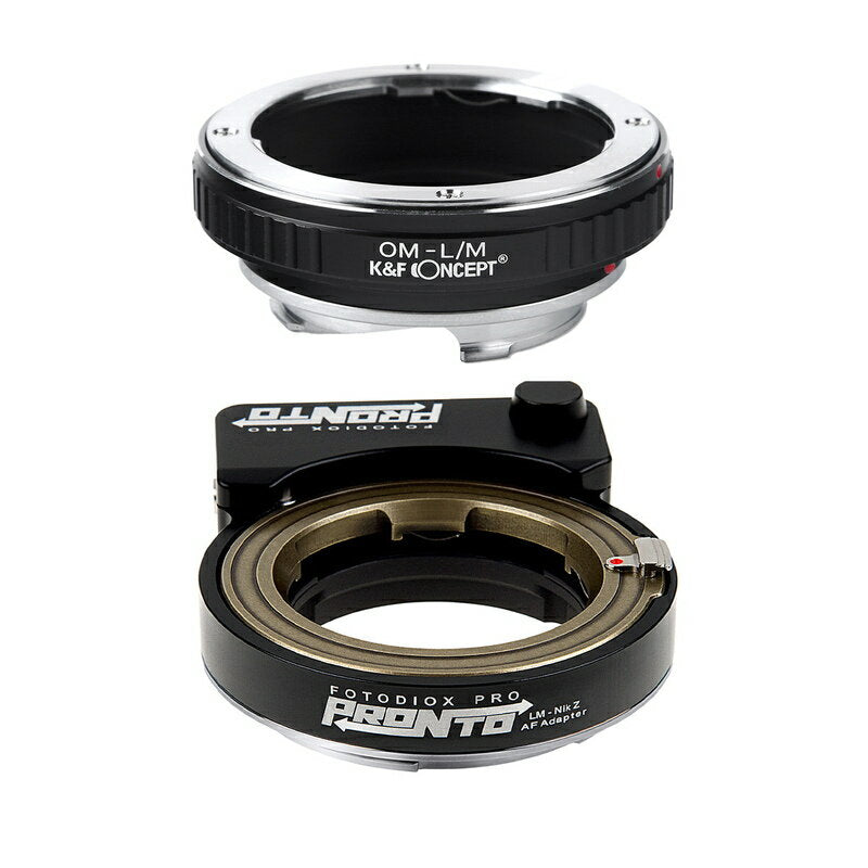 Fotodiox LM-NKZ-PRN + K&F Concept KF-OMM (for Olympus OM lenses) Mount Adapter Set