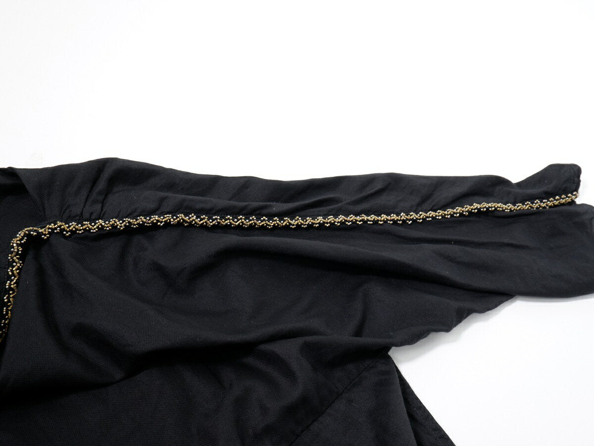 KAPITAL Dobby OX Bead Decorative Gathered Long Dress [LOPA72740] [Black] [1 (S)] [Used] [Free shipping when purchasing 2 or more items at the same time] [DM230926]