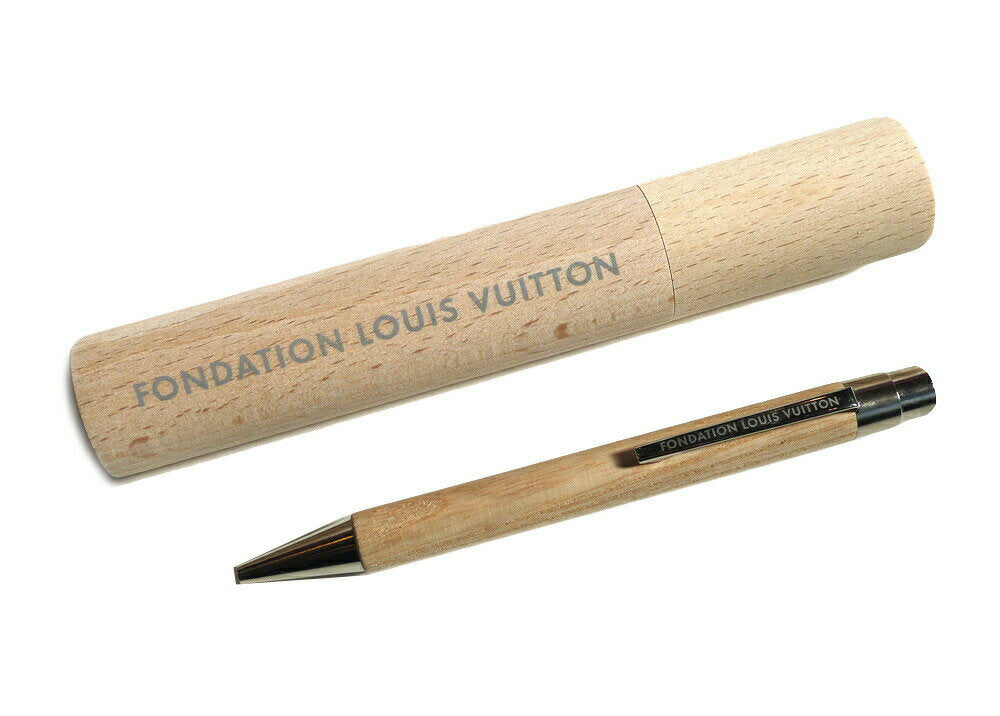 [New model] Limited to Paris! LOUIS VUITTON Louis Vuitton Museum Wood Ballpoint Pen with Pen Case FONDATION LOUIS VUITTON