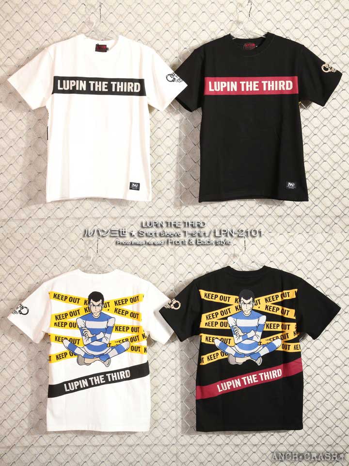 ¡50 % de descuento solo durante el período de Superoferta! Camiseta de manga corta KEEP OUT de Lupin the Third LPN-2101 CAMISETA bordada de LUPIN THE THIRD [SS122-50]