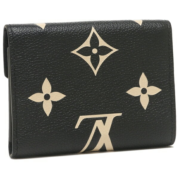 Louis Vuitton Tri-fold Wallet Portefeuille Victorine Mini Wallet Black Beige Women's LOUIS VUITTON M80968