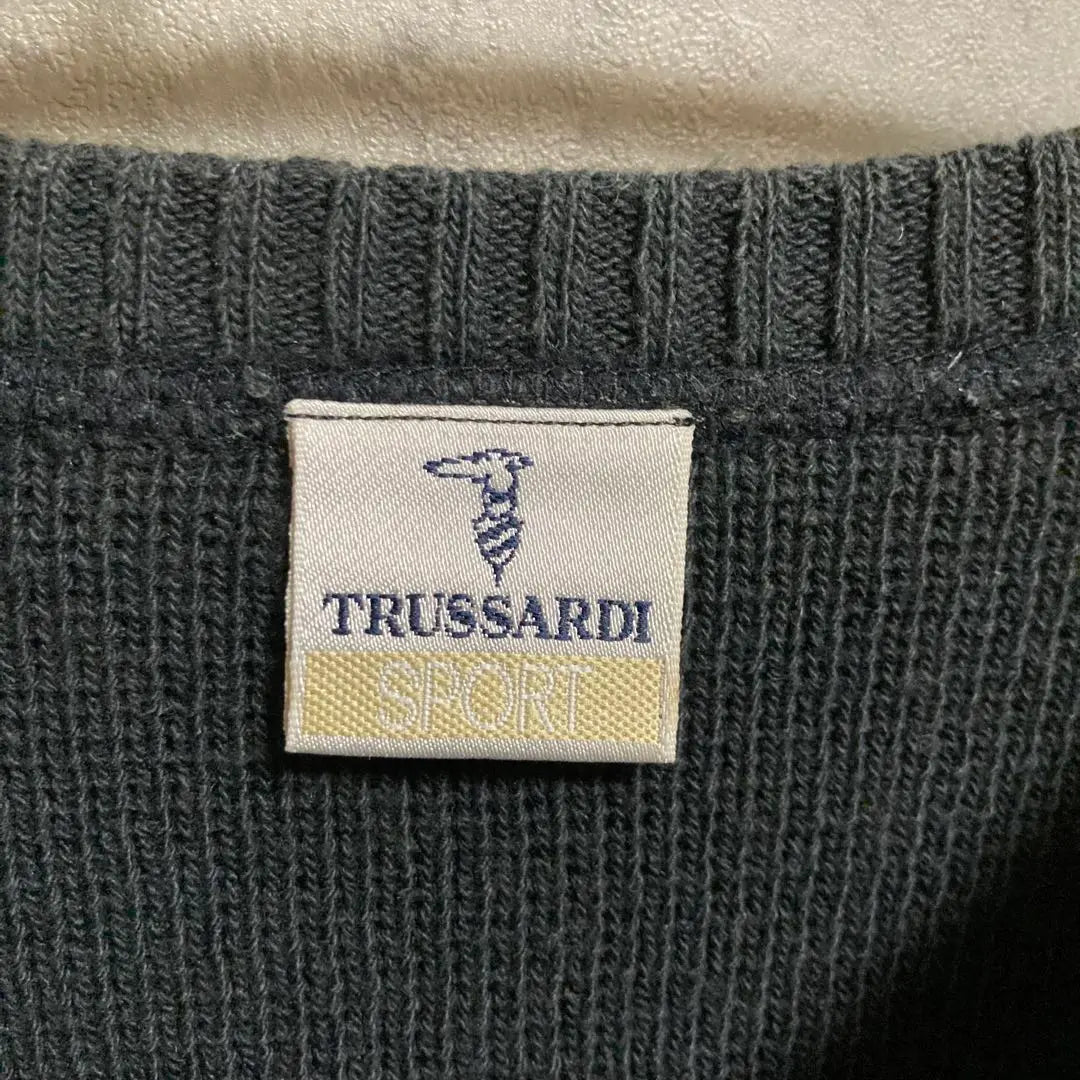 Made in Italy Trussaldi Switchable Lambwool Crew Neck Sweater with Chest Pocket