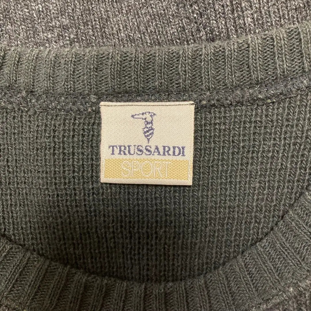 Made in Italy Trussaldi Switchable Lambwool Crew Neck Sweater with Chest Pocket