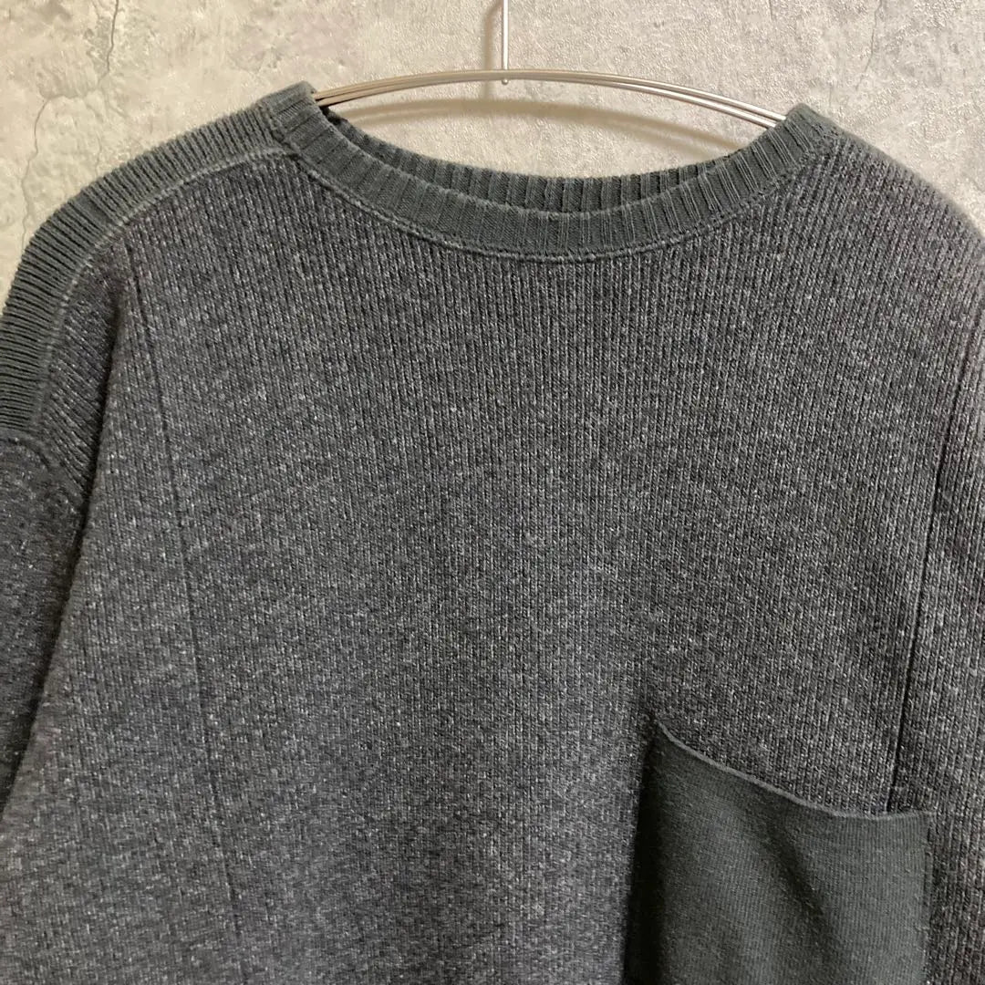 Made in Italy Trussaldi Switchable Lambwool Crew Neck Sweater with Chest Pocket