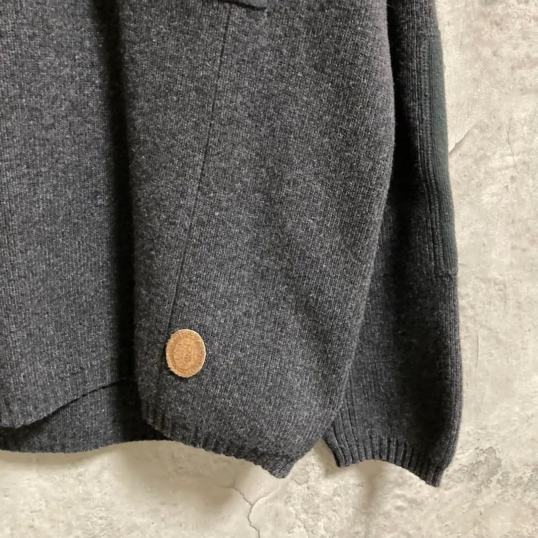 Made in Italy Trussaldi Switchable Lambwool Crew Neck Sweater with Chest Pocket