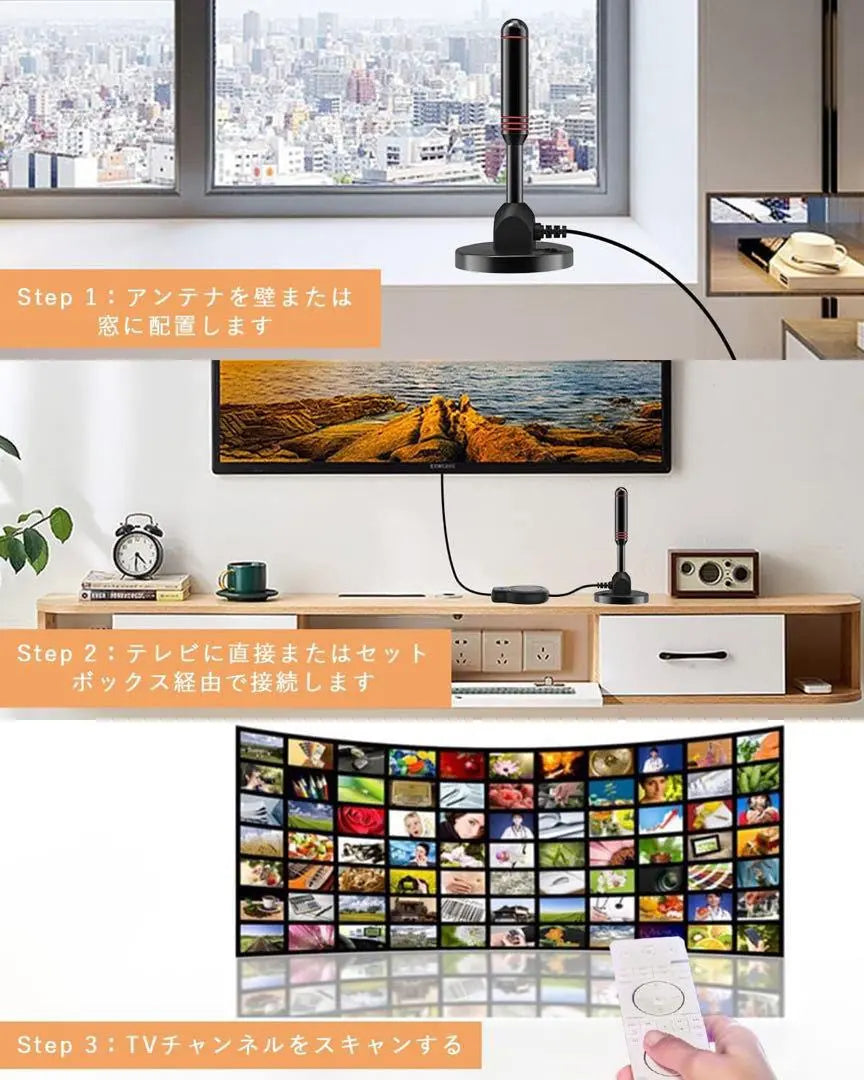 ✨️Limited to one item✨️ 8-23 Indoor antenna 450KM Reception range 4K HDTV 360