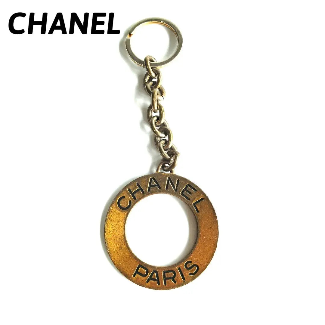 [Rare] CHANEL Keyring Keychain Charm Gold