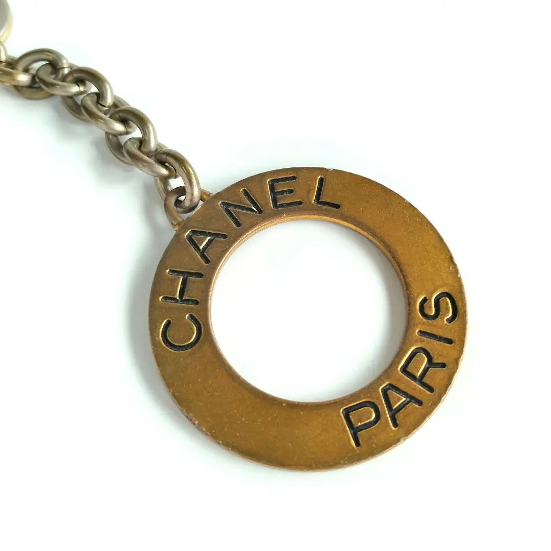 [Rare] CHANEL Keyring Keychain Charm Gold