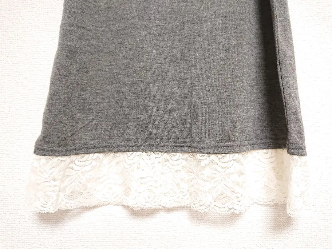 Camisole, gray, lace, white