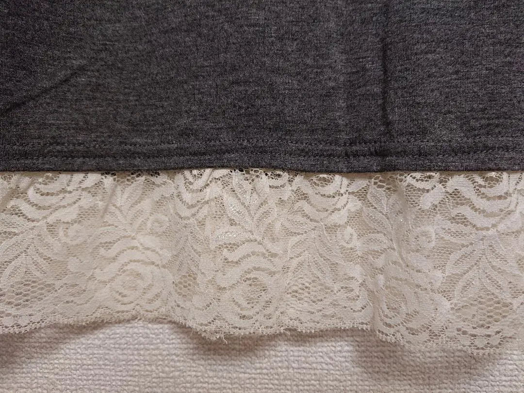 Camisole, gray, lace, white