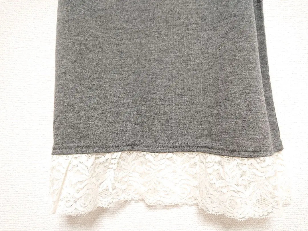 Camisole, gray, lace, white