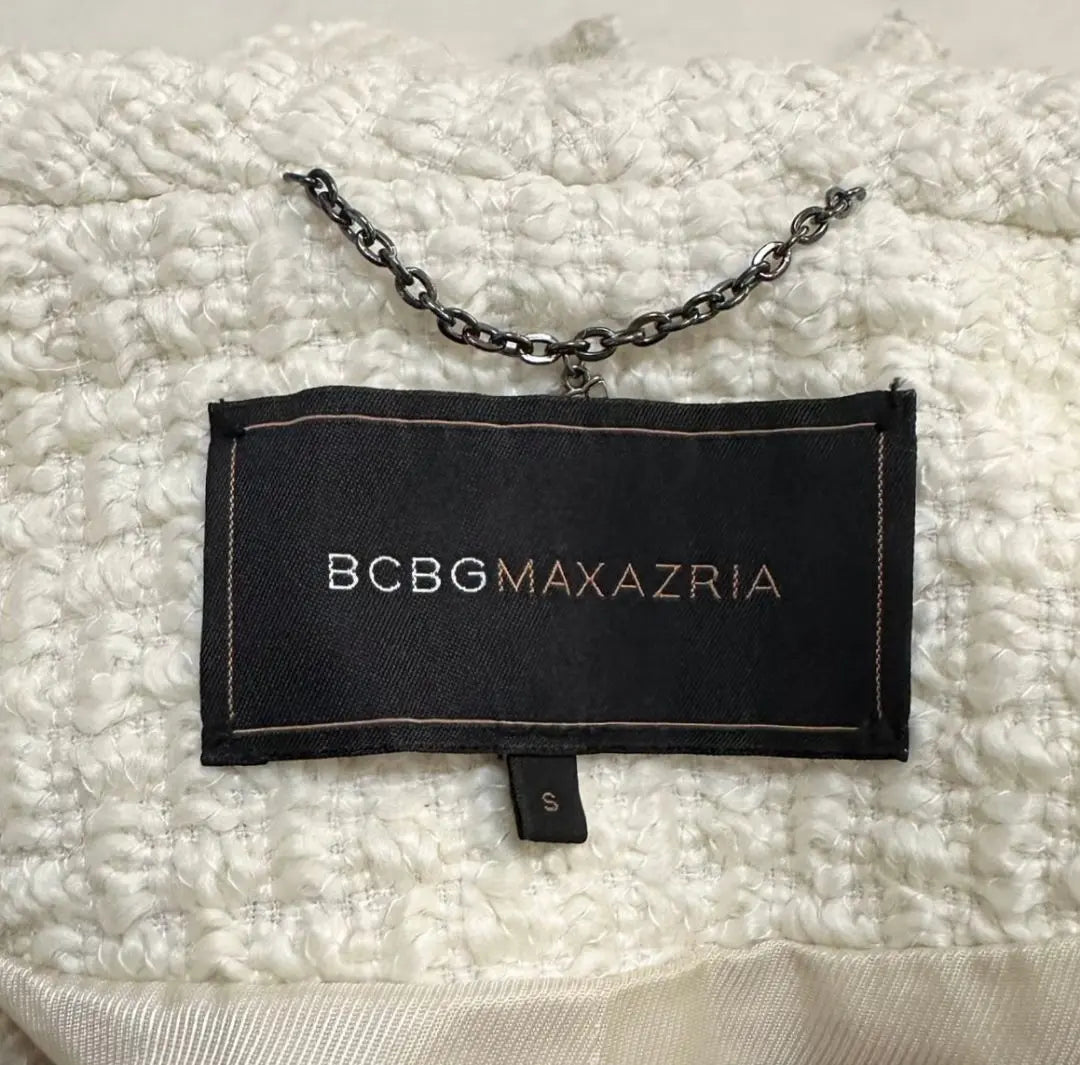 Superb condition ✨ BCBG MAXAZRIA Hooded Coat Waffle Fabric Belt White