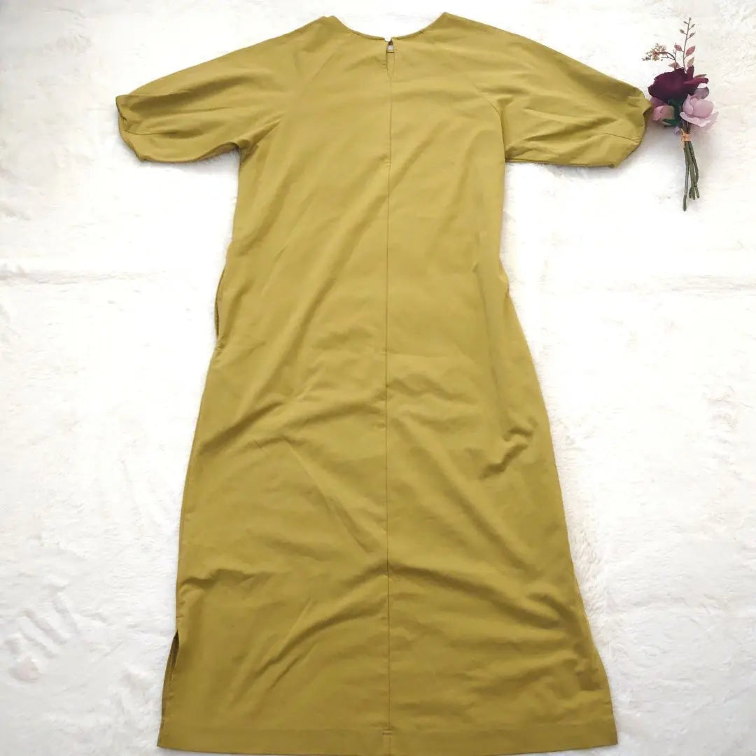 7-ID concept Khaki Short Sleeve Cut and Sew Dress for Women