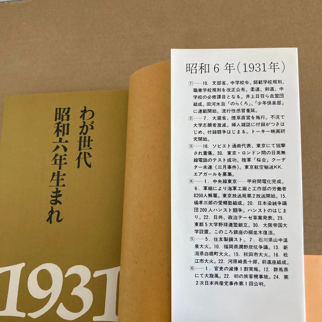 [First edition] "Born in 1986" My generation 1931 | 【初版】　「昭和六年生まれ」　わが世代　1931年