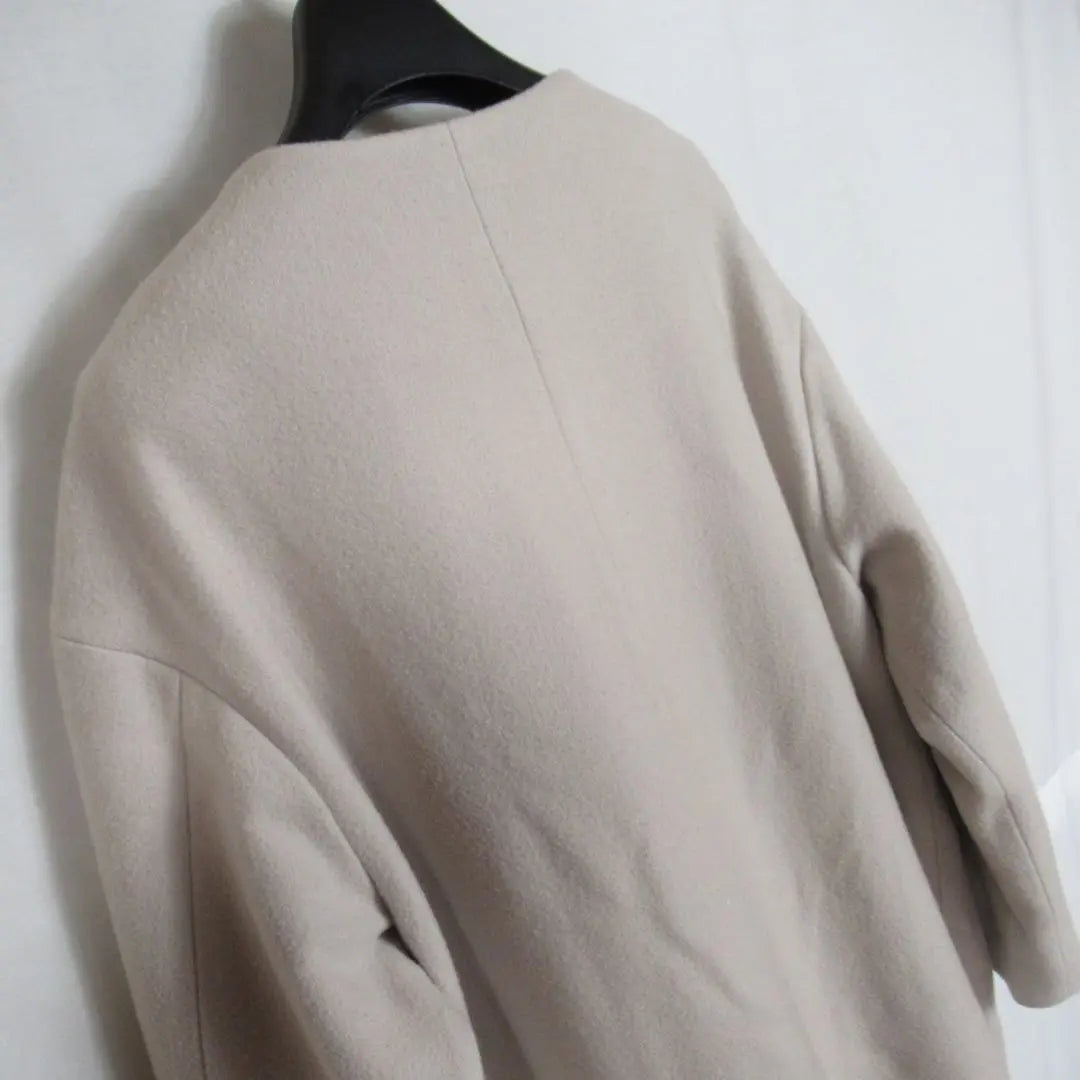 squady no collar coat wool outer jacket casual 38