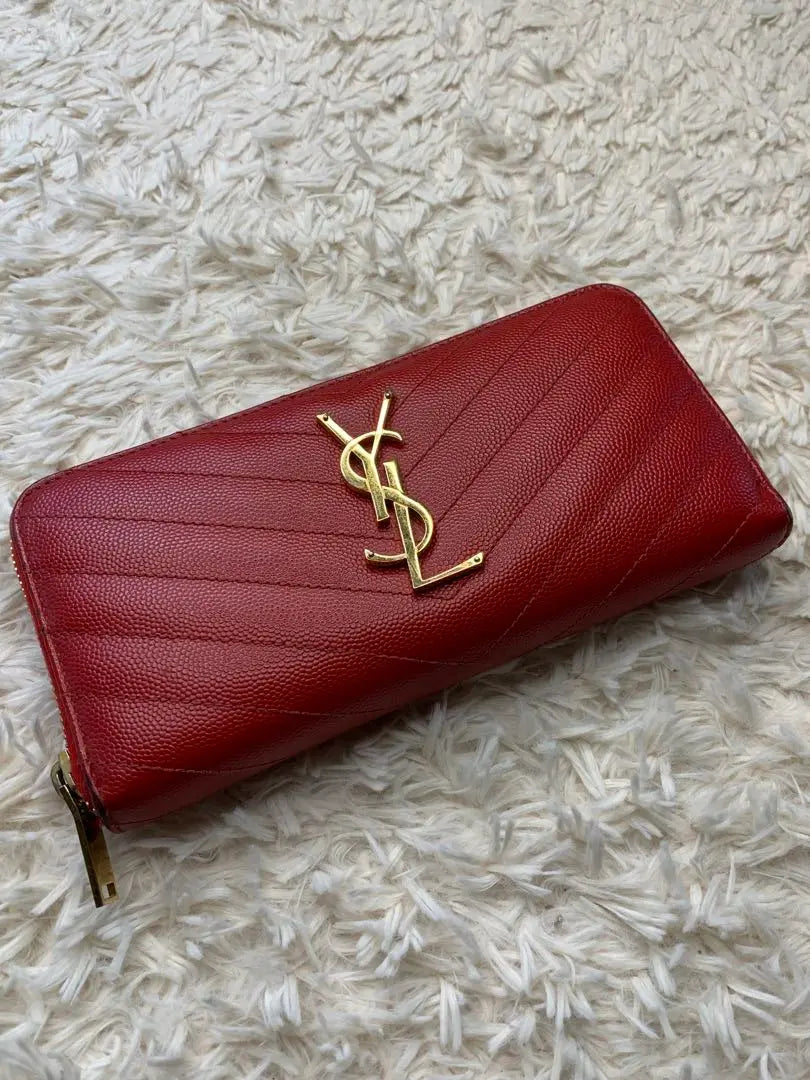 YSL Red Wallet Quilted