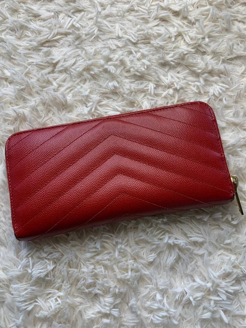 YSL Red Wallet Quilted