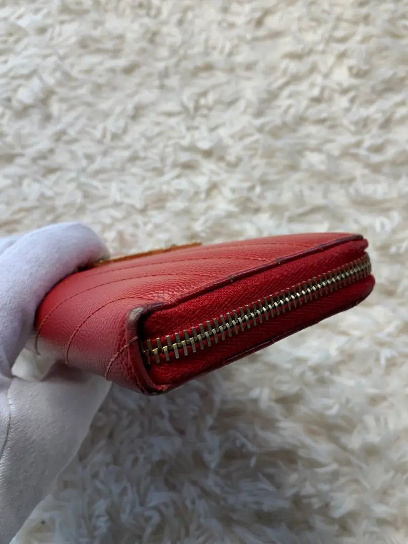 YSL Red Wallet Quilted