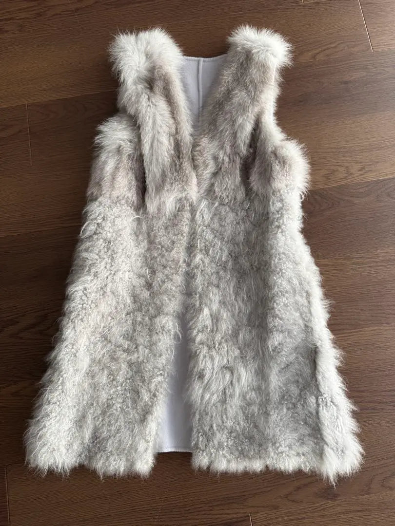 Grace Continental Real Fur Gilet Fur Best Gray 36