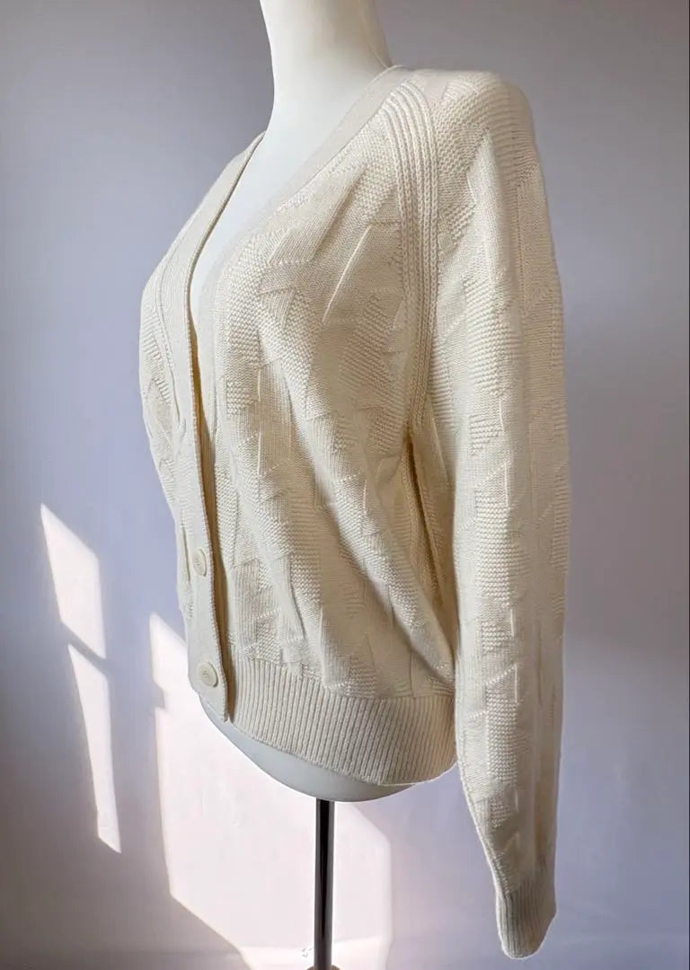 Genuine hermes H cardigan white short length