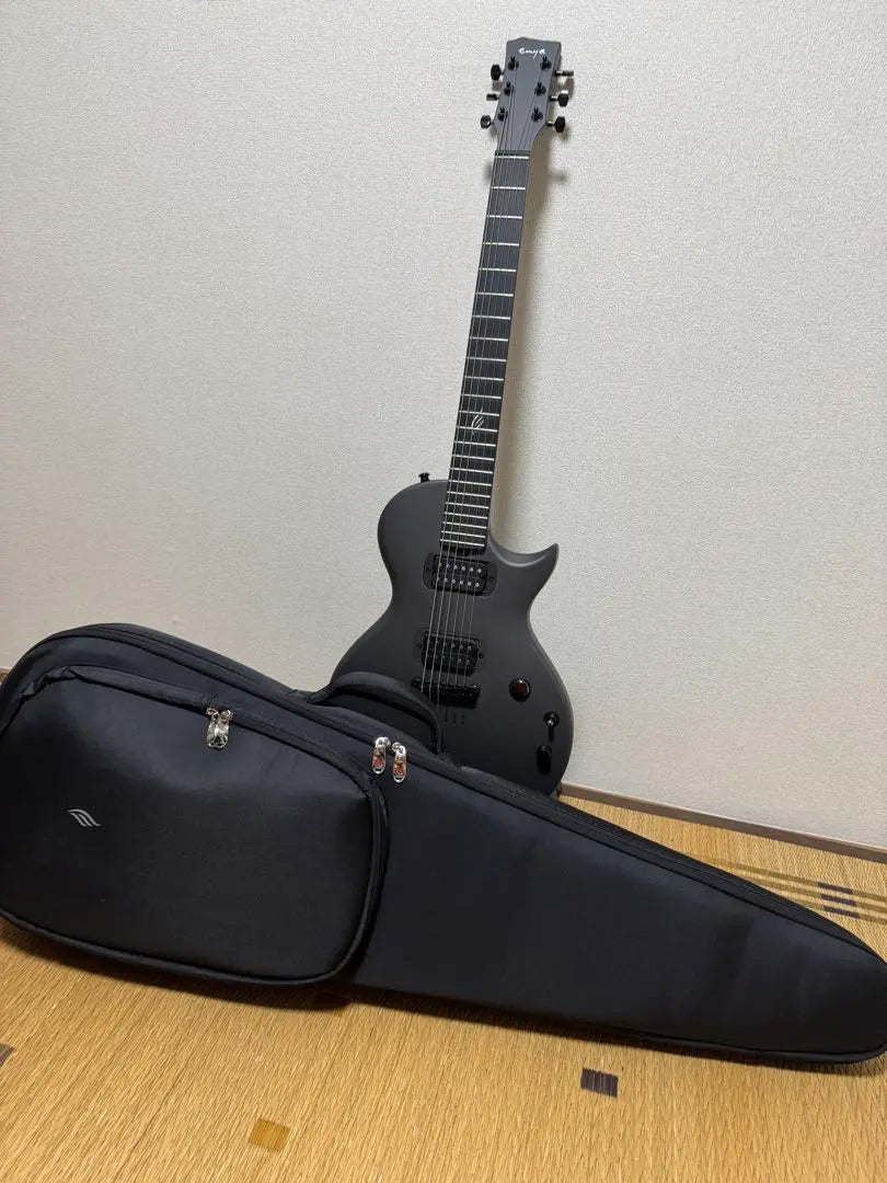 Electric Guitar Matte Black Guitar Case with App + Textbook