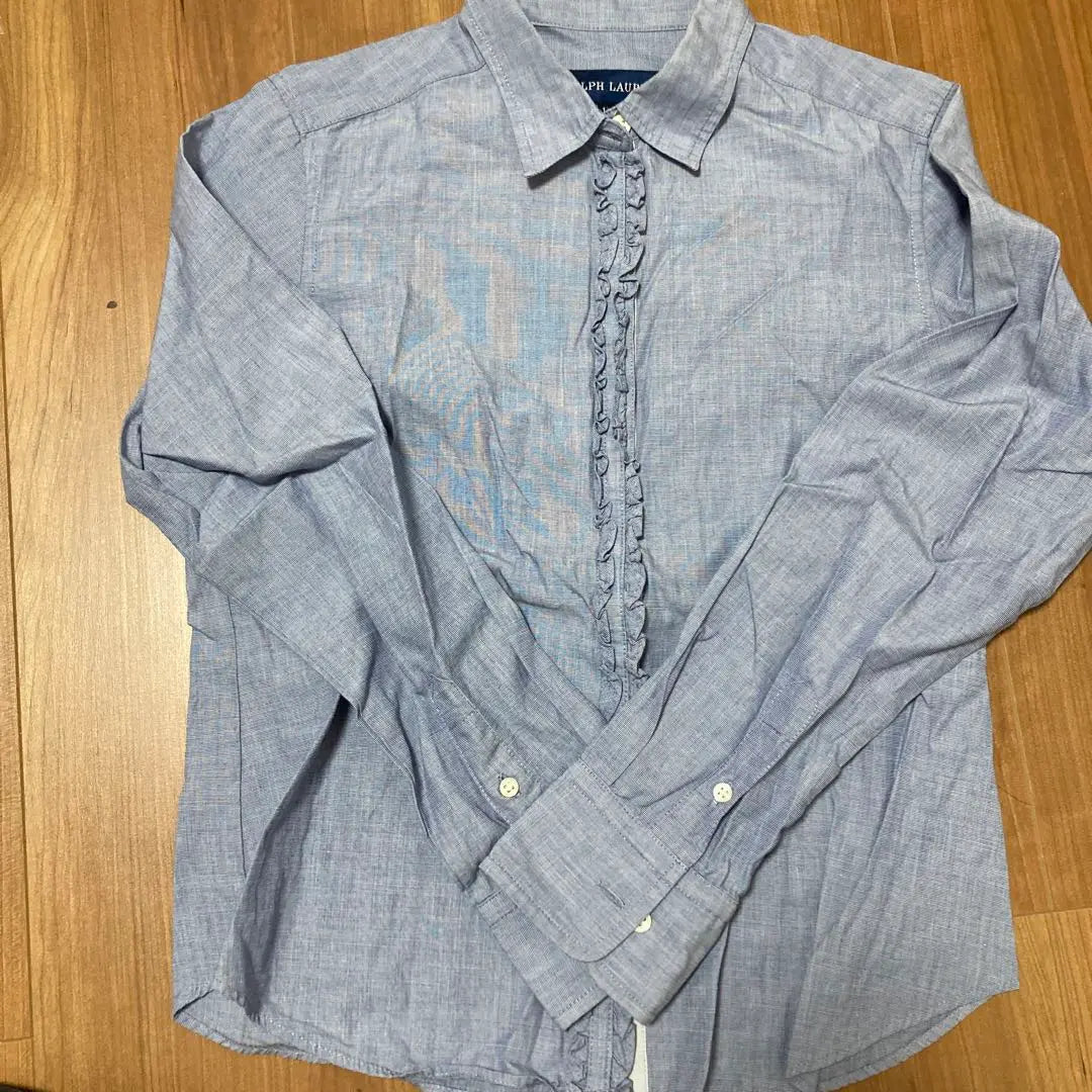 Blusa Ralph Lauren 150 Camisa de encaje acampanada de color vaquero para niñas