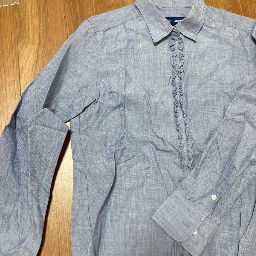 Blusa Ralph Lauren 150 Camisa de encaje acampanada de color vaquero para niñas