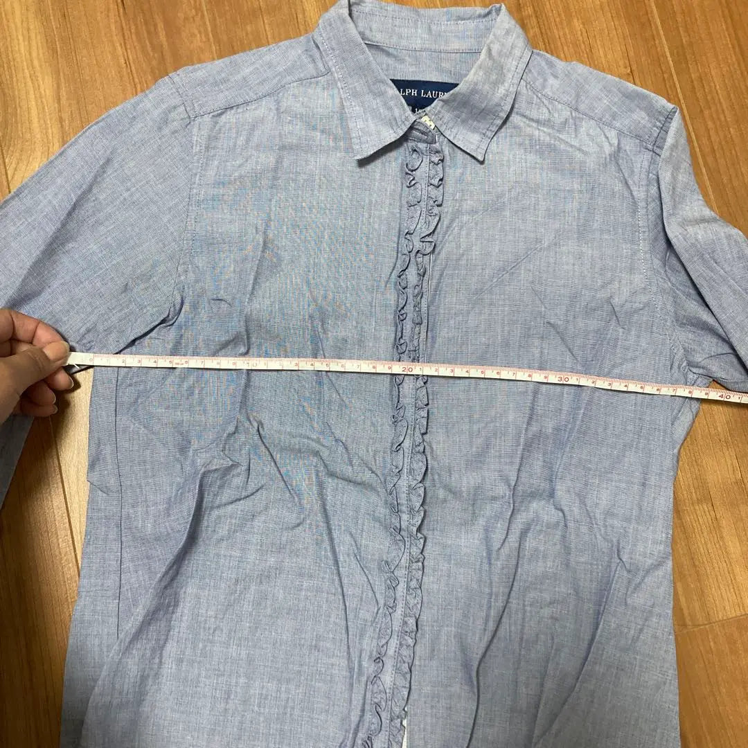 Blusa Ralph Lauren 150 Camisa de encaje acampanada de color vaquero para niñas