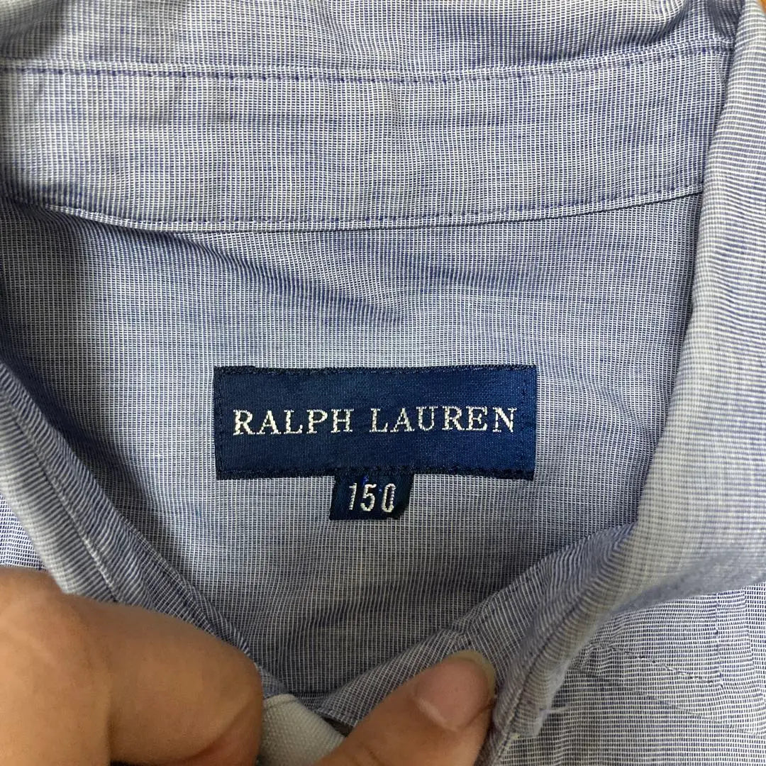 Blusa Ralph Lauren 150 Camisa de encaje acampanada de color vaquero para niñas