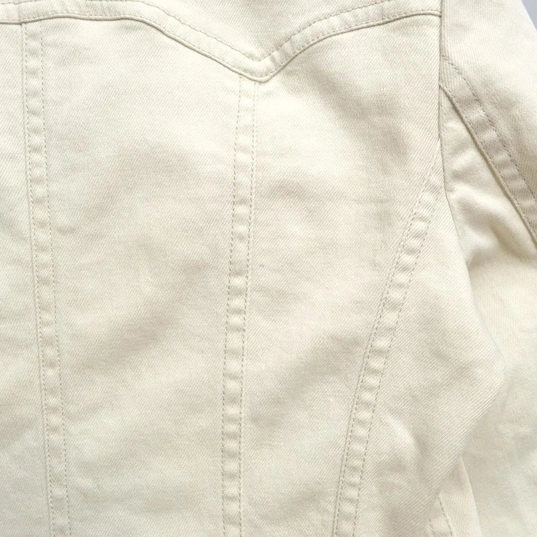 Chaqueta vaquera de lino y algodón elástico con baño privado L blanco blanco