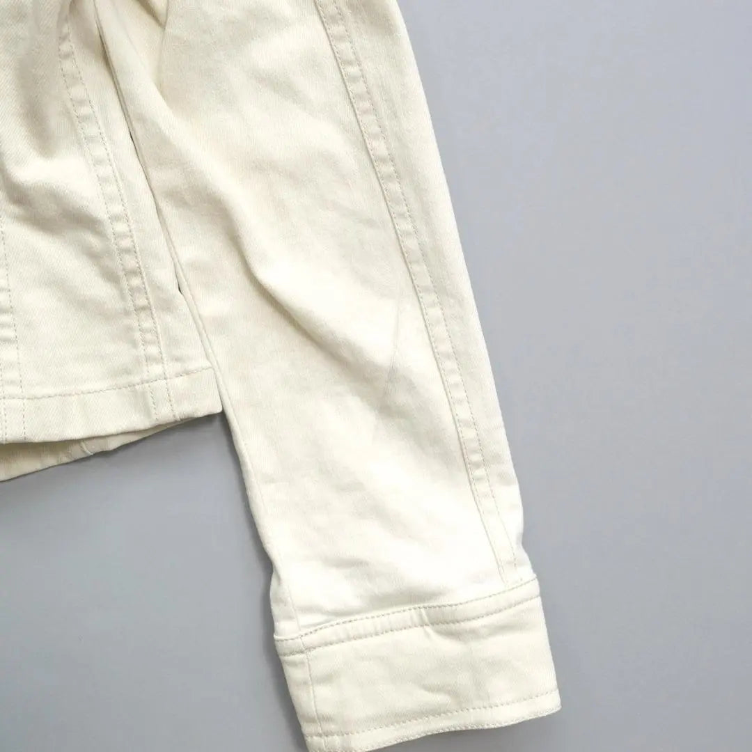 ensuite stretch cotton linen denim jacket L white white