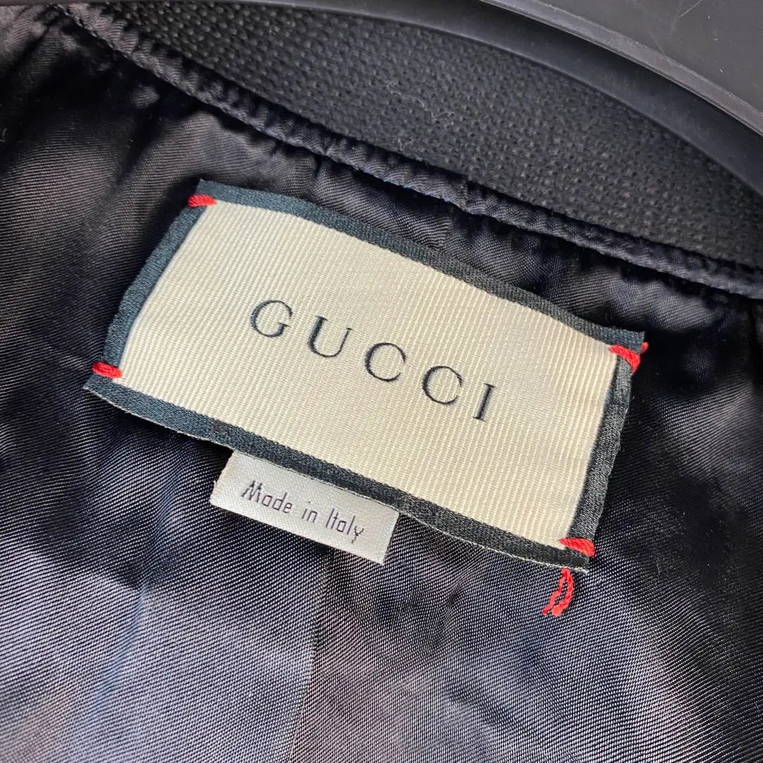 GUCCI Gucci Jacket Lamb Leather Wrinkle GG Metal Horse Bit