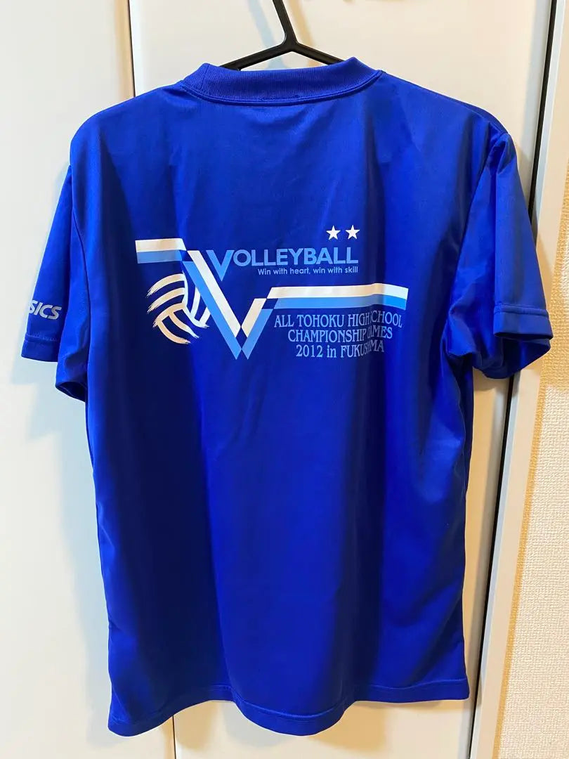 asics volleyball shirt blue 2012 Tohoku Tournament size M