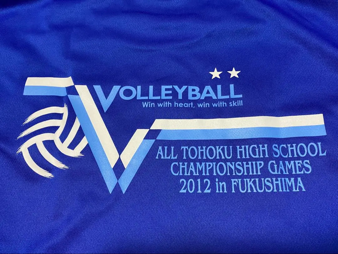 asics volleyball shirt blue 2012 Tohoku Tournament size M